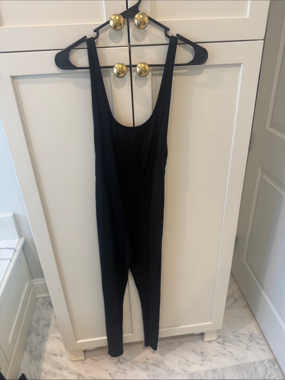 LPA Black Scoop-Neck Slim Jumpsuit